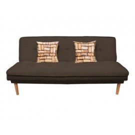Sofá Cama Futton Reclinable 3 Posiciones Café Velvet Premium