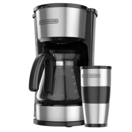 Cafetera Black and Decker CM0755S-MX 4 en 1 Acero inoxidable 5 Tazas Negra