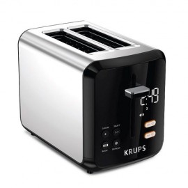 Tortador Digital Krups KH320D50 2 Rebanadas Acero con Negro